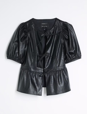 Cămașă cu mânecă scurtă River Island, negru