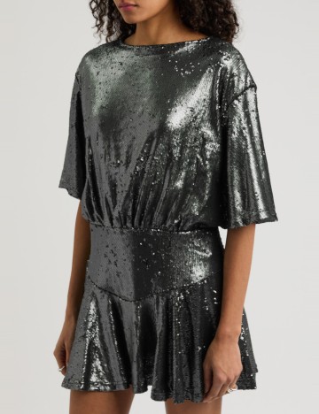 Rochie mini Free People, gri verzui