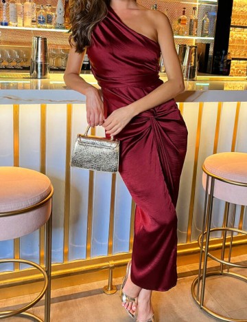 Rochie midi AX Paris, vișiniu