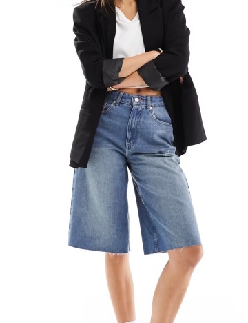 Pantaloni scurți de blugi ASOS, albastru