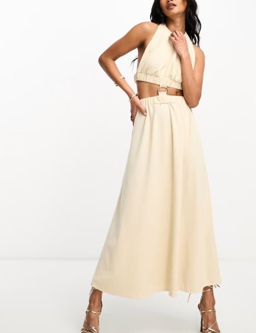 Rochie maxi ASOS, crem