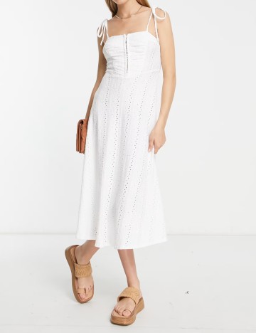 Rochie midi ASOS, alb