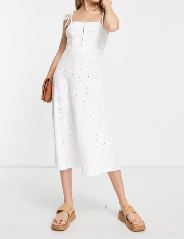 Rochie midi ASOS, alb