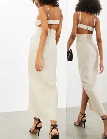 Rochie midi ASOS, bej