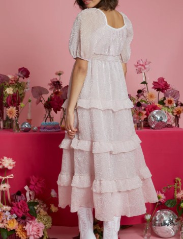 Rochie midi Neon Rose, pudra