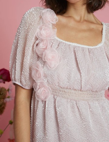 Rochie midi Neon Rose, pudra