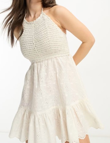 Rochie mini ASOS, crem