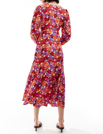 Rochie midi Violet Romance, mix culori