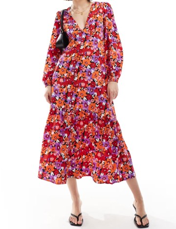 Rochie midi Violet Romance, mix culori