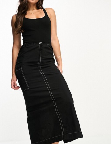 Rochie midi ASOS, negru
