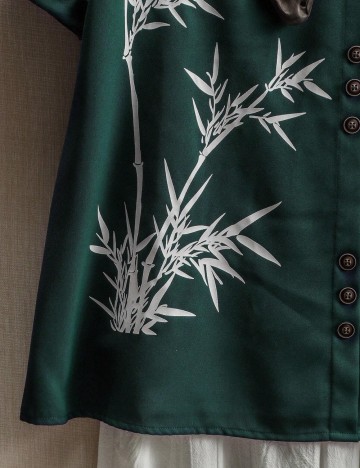 Cămașă cu mânecă scurtă Shein, verde