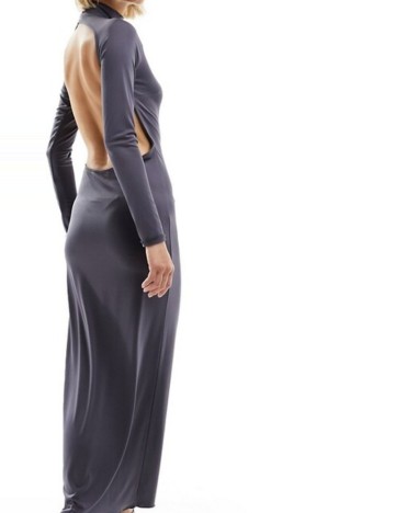 Rochie maxi Stradivarius, gri