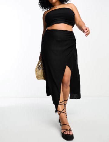 Fustă midi ASOS, negru