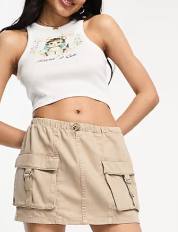 Fustă mini ASOS, bej