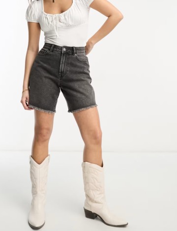 Pantaloni scurți de blugi Miss Selfridge, gri