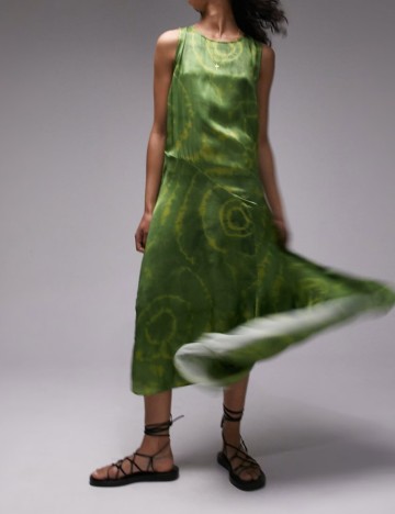 Rochie midi Topshop, verde