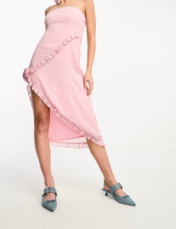 Rochie midi Motel, roz