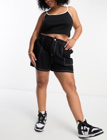 Pantaloni scurți ASOS, negru
