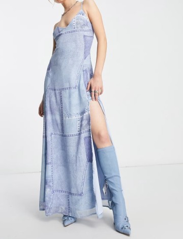 Rochie maxi ASOS, albastru