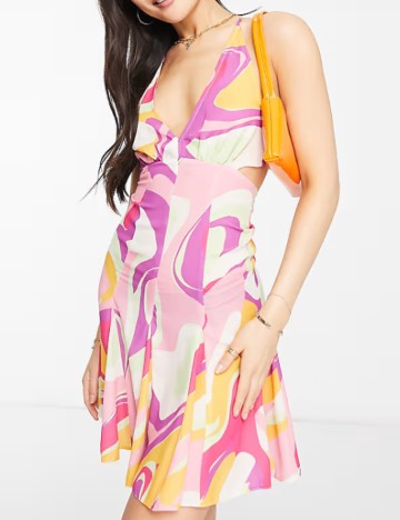 Rochie midi ASOS, mix culori