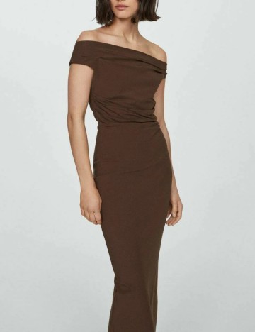Rochie midi Mango, maro