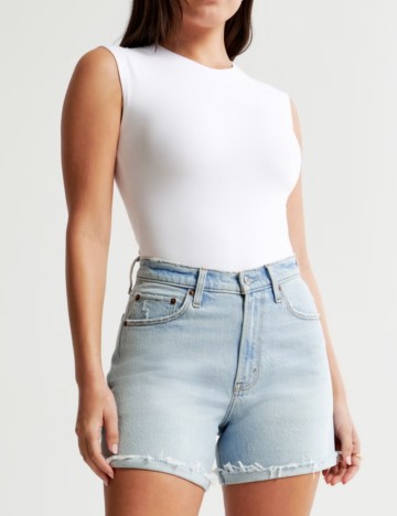 Pantaloni scurți de blugi Abercrombie & Fitch, albastru
