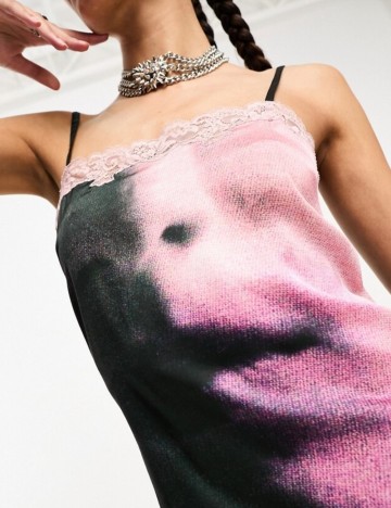 Rochie midi Collusion, mix culori