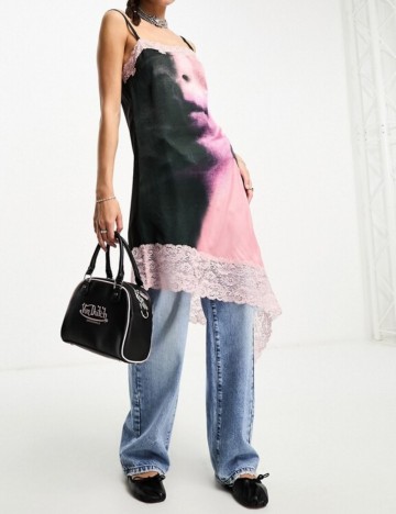 Rochie midi Collusion, mix culori