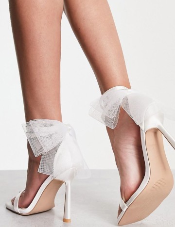 Sandale Cu Toc Be Mine, alb ivory