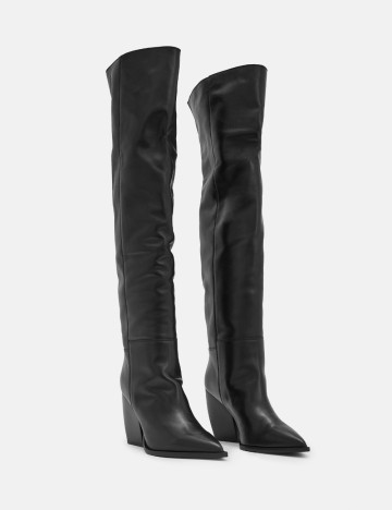 Cizme cu toc Allsaints, negru