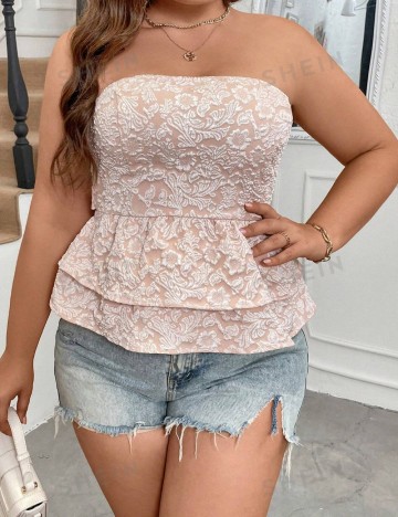 Top Shein Curve+, bej