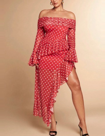 Rochie midi Shein Curve+, mix culori