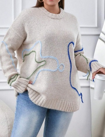 Pulover Shein Curve+, mix culori