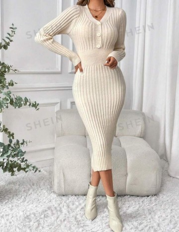 Rochie midi Shein, crem