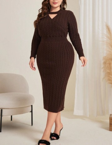 Rochie midi Shein Curve+, maro