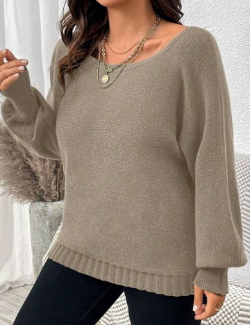 Pulover Shein Curve+, bej