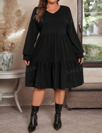 Rochie midi Shein Curve+, negru