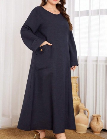 Rochie maxi Shein Curve+, bleumarin