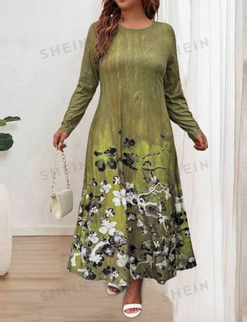 Rochie maxi Shein Curve+, mix culori