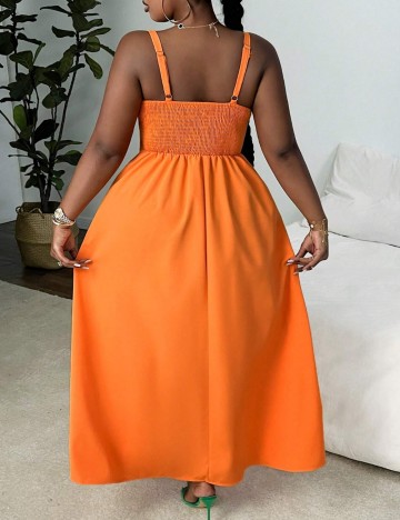 Rochie maxi Shein Curve+, portocaliu