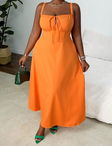 Rochie maxi Shein Curve+, portocaliu