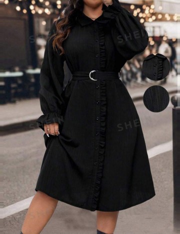 Rochie midi Shein Curve+, negru