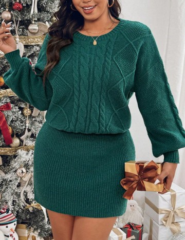 Rochie tricotată Shein, verde