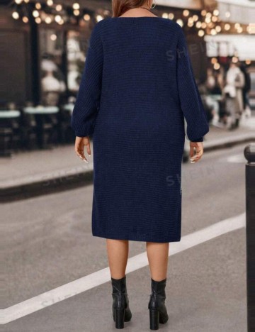 Rochie midi Shein Curve+, bleumarin
