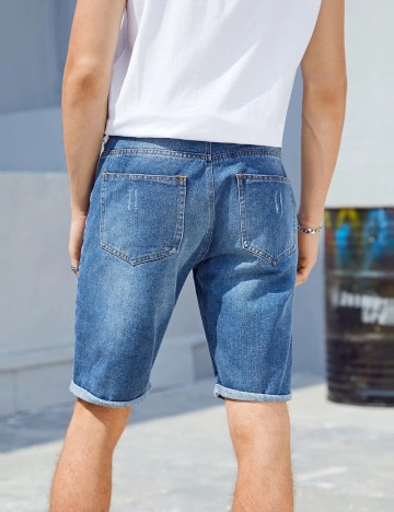 Pantaloni scurți Shein, albastru denim