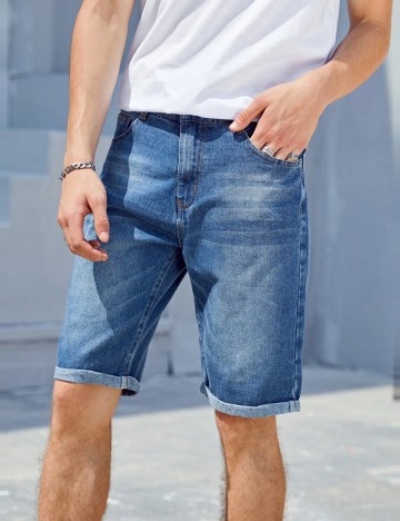 Pantaloni scurți Shein, albastru denim