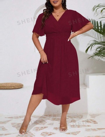 Rochie midi Shein Curve+, vișiniu