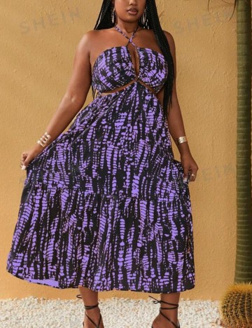 Rochie midi Shein Curve+, mix culori