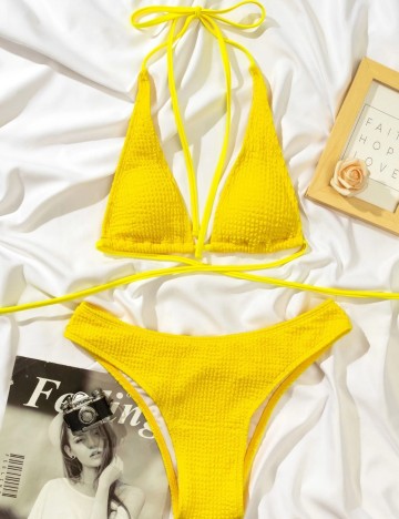 Costum de baie Shein, galben