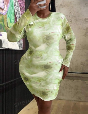 Rochie mini Shein Curve+, verde